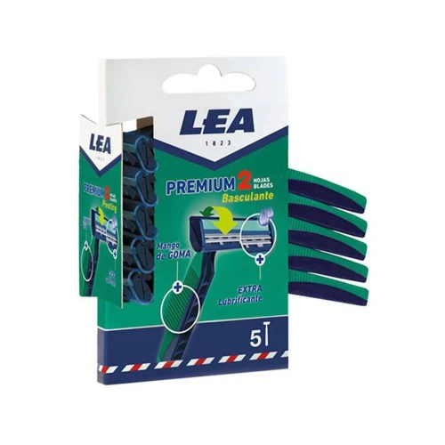 LEA MAQ.BASC. PREMIUM DESECH.2 HOJAS. 5 UNDS C/12 HOJAS DE AFEITAR Y CARGADORES