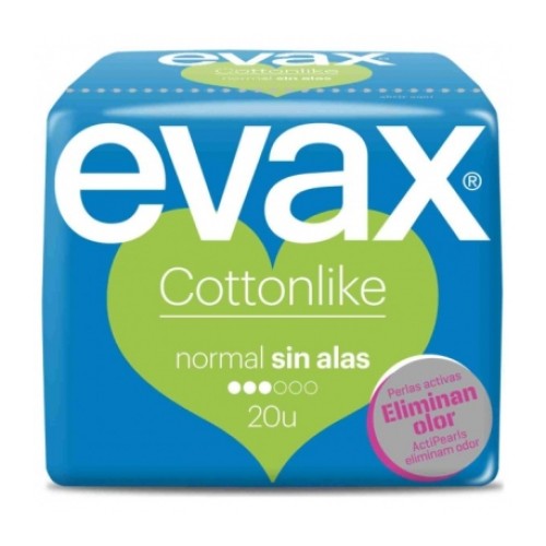 EVAX COTTONLIKE NORMAL 20u c/16 COMPRESAS Y TAMPONES