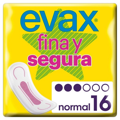 EVAX FINA Y SEGURA NORMAL 16UND C/16 COMPRESAS Y TAMPONES
