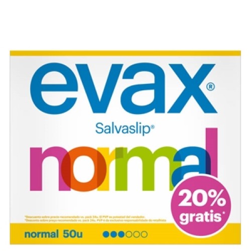 EVAX SALVASLIP NORMAL 50 UND c/5 COMPRESAS Y TAMPONES