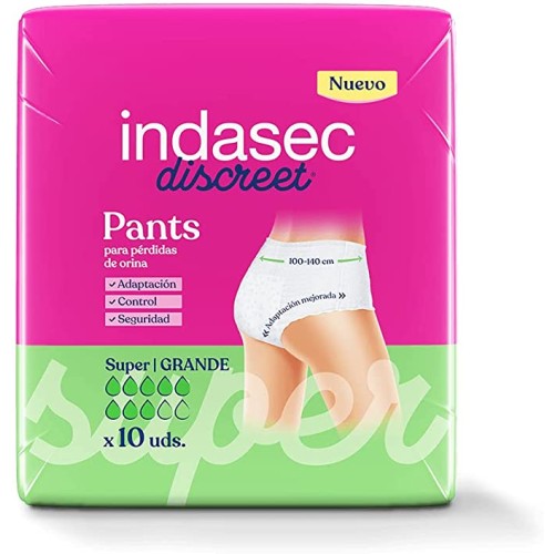 INDASEC PAÑAL SUPER T.GDE 10 UNID C/4 PAÑALES