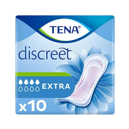 TENA LADY DISCREET EXTRA 10 UNIDADES c/6 COMPRESAS Y TAMPONES
