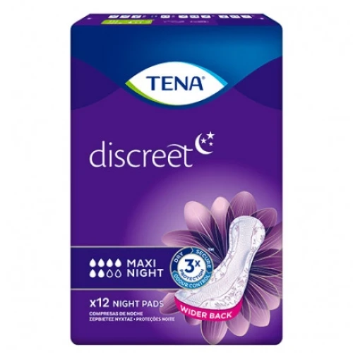 TENA LADY NOCHE MAXI 12 UNID C/6 COMPRESAS Y TAMPONES