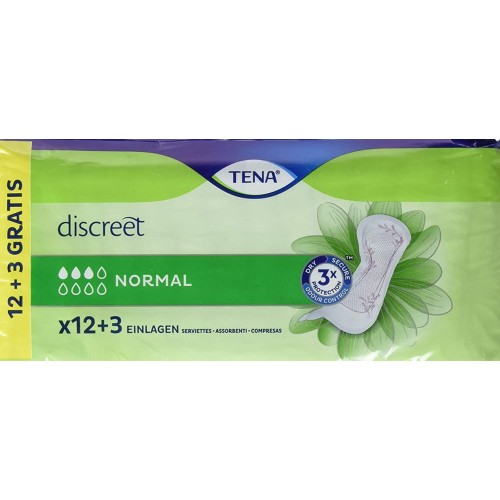 TENA LADY DISCRET NORMAL 12+3 UND. C/6 COMPRESAS Y TAMPONES