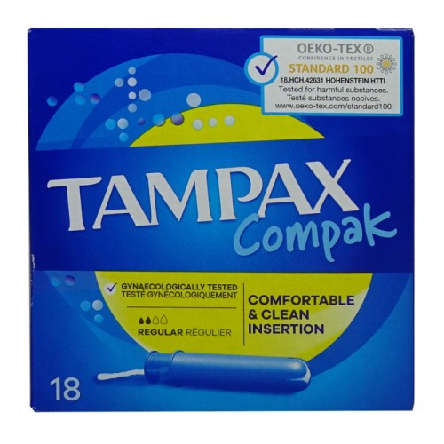 TAMPAX COMPAK REGULAR 18 UNDS C/6 COMPRESAS Y TAMPONES