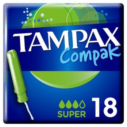 TAMPAX COMPAK SUPER 18 UNDS C/6 COMPRESAS Y TAMPONES