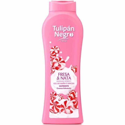 TULIPAN NEGRO GEL 650ML.FRESA Y NATA (KISS) GEL DE BAÑO