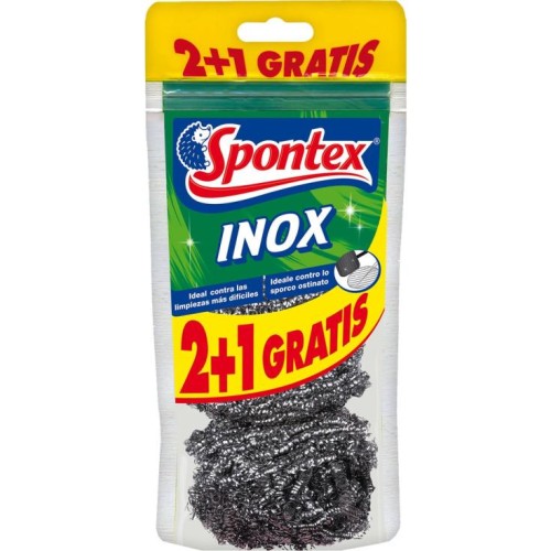 SPONTEX ESTROPAJO INOX DUPLO+1 UD.GRATIS    C/12                
 ESTROPAJOS