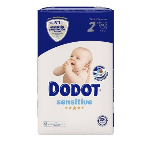 DODOT SENSITIVE T-2 R.NACIDO 4-8KG.58 UD.C/3 PAÑALES