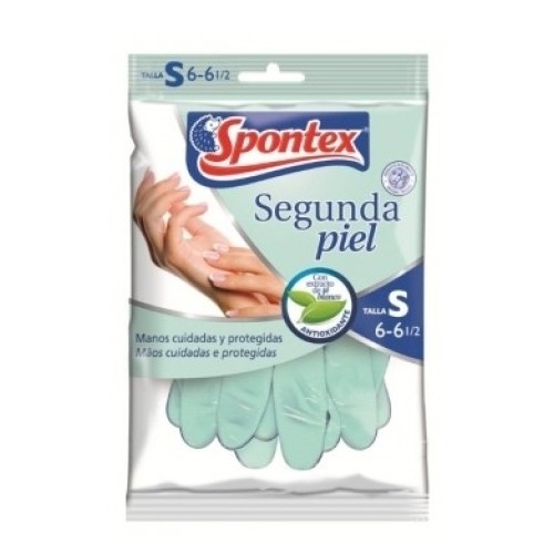 SPONTEX GUANTES SEGUNDA PIEL T.S C/12 GUANTES