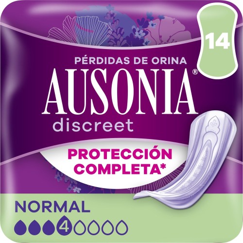 AUSONIA DISCREET NORMAL 14 Uds COMPR. INCONTINECIA c/5 COMPRESAS Y TAMPONES