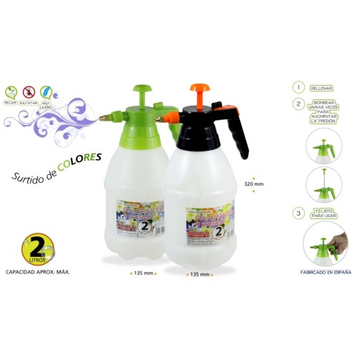 HIDALGO PULVERIZADOR PRESION PREVIA 2 LTROS C/18 PULVERIZADORES