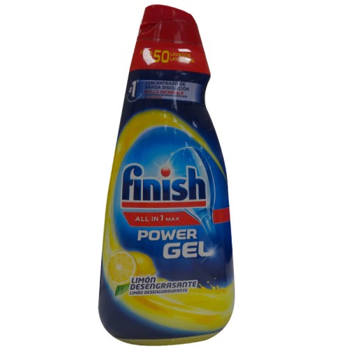 FINISH DETERGENTE GEL BRILLO 1000 ML LIMON C/5 LAVAVAJILLAS