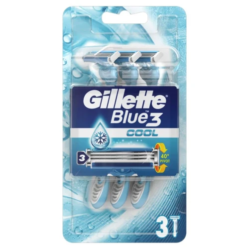 GILLETTE MAQUINILLA BLUE III COOL 3 u C/12 HOJAS DE AFEITAR Y CARGADORES