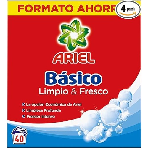 ARIEL DETERGENTE POLVO BASICO 40 CACITOS DETERGENTES POLVO