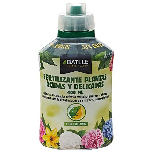 BATLLE FERTILIZANTE PLANTAS ACIDAS Y DELICADAS 400 ML JARDINERIA