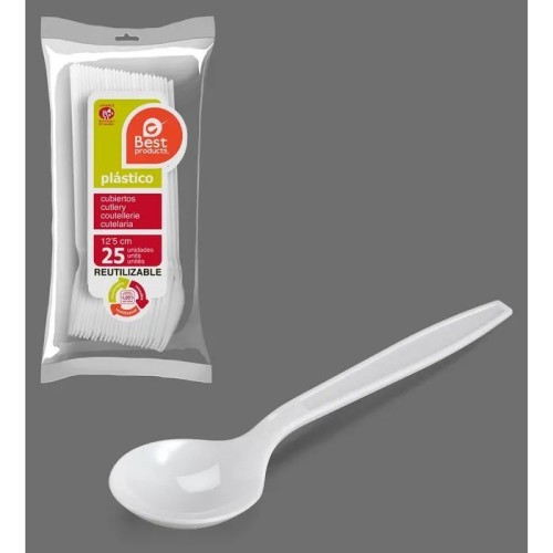 BEST CUCHARA POSTRE-CAFE 25 UDS. 12,5 CMS BL/12 C/60 CONSUMIBLES DESECHABLES