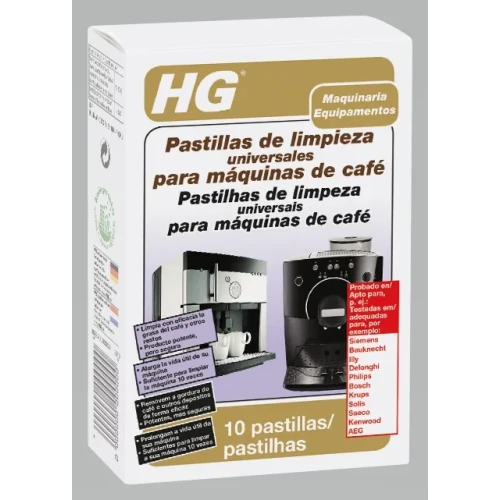 HG PASTILLAS DE LIMPIEZA  PARA  MAQUINAS DE CAFE 10 UNDS. LIMPIA MULTIUSOS
