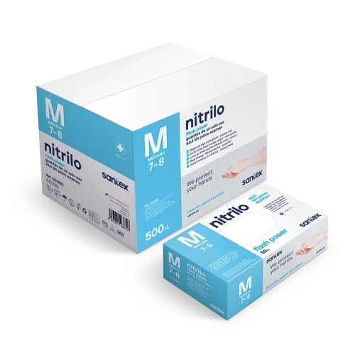 SANTEX GUANTES NITRILO AZUL T.XG 100 UN FLASH PLUS 5,5 GR. GUANTES