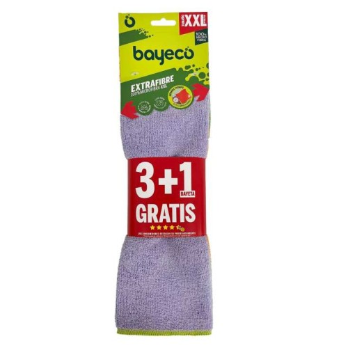 BAYECO LOTE 3+1 BAYETAS MICROFIBRA XXL 45X38 cms C/20 BAYETAS