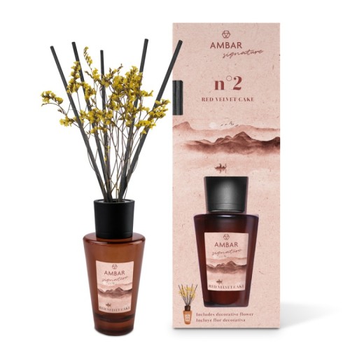 AMBAR AMB.MIKADO SIGNATURE RED VELVET CAKE 85 ML C/8 DESODORANTES AMBIENTE