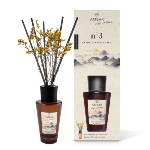 AMBAR AMB.MIKADO SIGNATURE SANDALWOOD&AMBER 85 ML C/8 DESODORANTES AMBIENTE