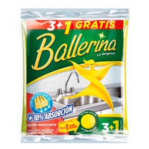 BALLERINA BAYETA LOTE 3+1 UNDS C/15 BAYETAS