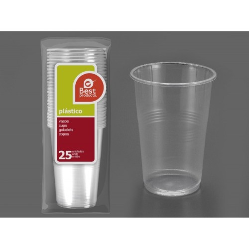BEST BOLSA 25 VASO LITRONA TRASPARENTE 1000 CC C/40 CONSUMIBLES DESECHABLES