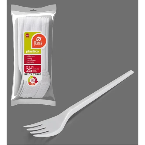 BEST BOLSA 25 TENEDOR G.BLANCO 16,5 CMS c/60 CONSUMIBLES DESECHABLES