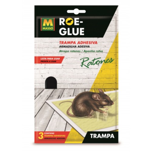 MASSO ROE-GLUE TRAMPA ADHES. RATONES 3 unds c/18 RATICIDAS