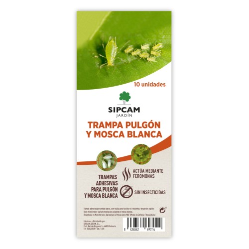 SIPCAM TRAMPA ADHESIVA PULGON Y MOSCA BLANCA 10 UNDS C/10 JARDINERIA