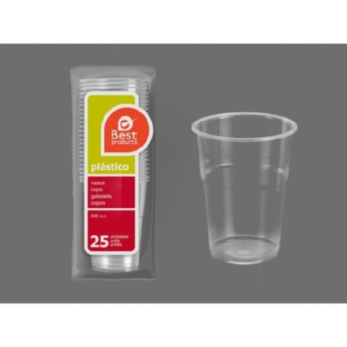 BEST VASO TRANSPARENTE REUT. 500 ML 25 UND C/40 CONSUMIBLES DESECHABLES
