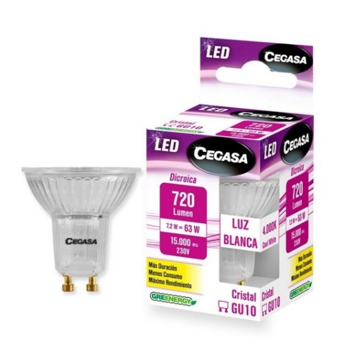 CEGASA LED BOMB.DICROICA LUZ FRIA 7,2 w 480 BOMBILLAS