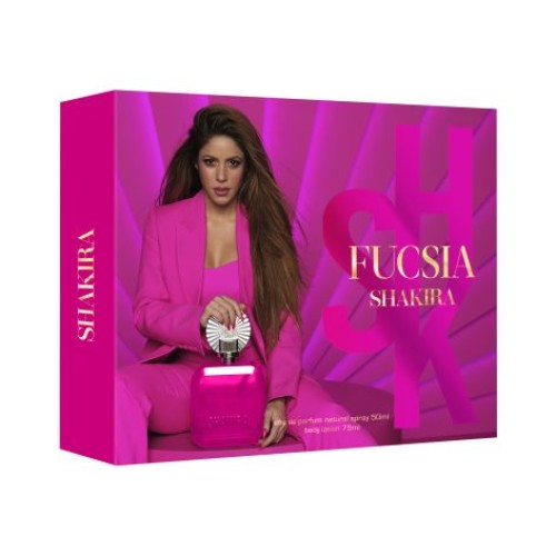 SHAKIRA FUCSIA COLONIA 50ML.VAPO+CREMA CORPORAL 75 ML 
 ESTUCHES SEÑORA