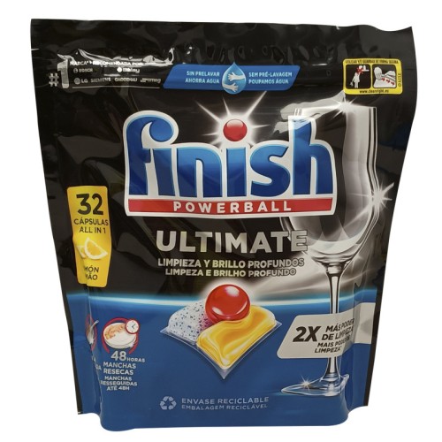 FINISH LAVAVAJILLAS POWERBALL ULTIMATE 32 UNDS LIMON C/7 LAVAVAJILLAS