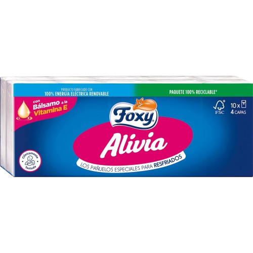 FOXY PAÑUELO ALIVIA 10X9 UN.C/16 PAÑUELOS Y TOALLITAS