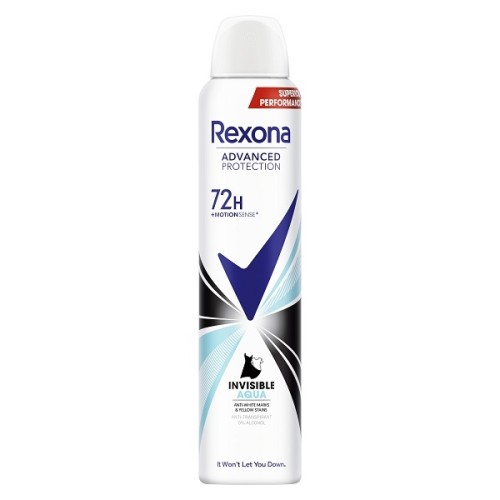 REXONA DTE. SP INVISIBLE AQUA 200 ML  DESODORANTES CORPOR.
