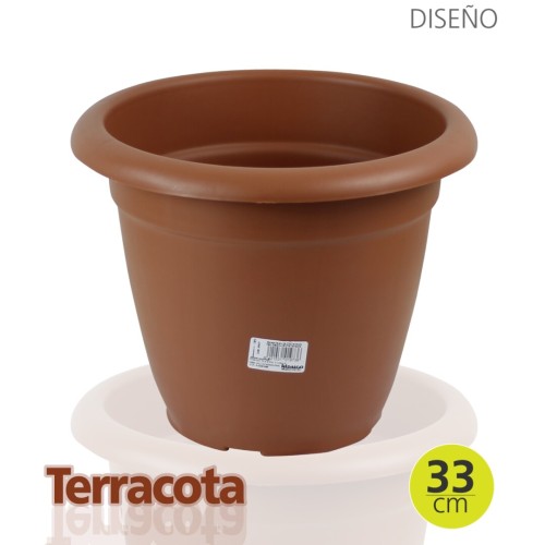 HIDALGO MACETA TERRACOTA 33 CMS C/12 PLASTICOS