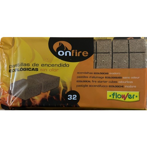 FLOWER ONFIRE PASTILLAS ECOLOGICAS FUEGO 32 ud. C/30 FUEGO