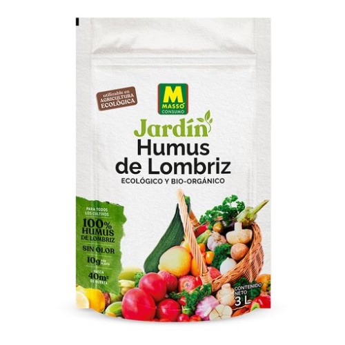MASSO ABONO HUMUS DE LOMBRIZ 3 LTROS. C/10 AGRICOLAS