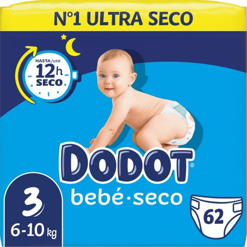 DODOT BEBE SECO T-3 6-10KG. 62UD C/3
 PAÑALES