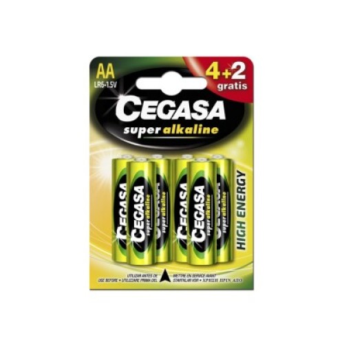 CEGASA PILA ALCALINA LR06 BLISTER AA (4+2) C/15 PILAS