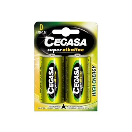 CEGASA PILA ALCALINA LR20 BLISTER 2 UNS C/12 PILAS