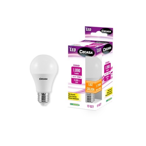 CEGASA LED BOMB. ST.10.5 W LUZ CALIDA 1090 lm E-27 C/6 BOMBILLAS