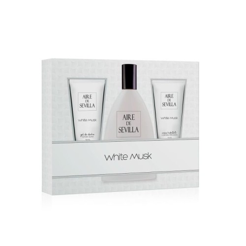 AIRE DE SEVILLA WHITE MUSK  PACK (Eau+Crema+Gel) 150 ml c/6 ESTUCHES SEÑORA