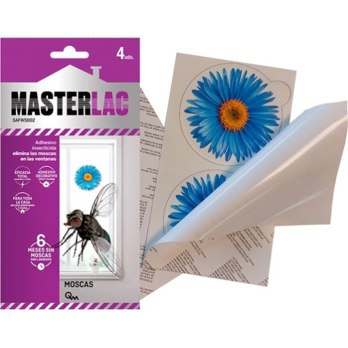 MASTERLAC ADHESIVO MOSCAS 4 UDS VENTANA 6 MESES C/12 INSECTICIDAS