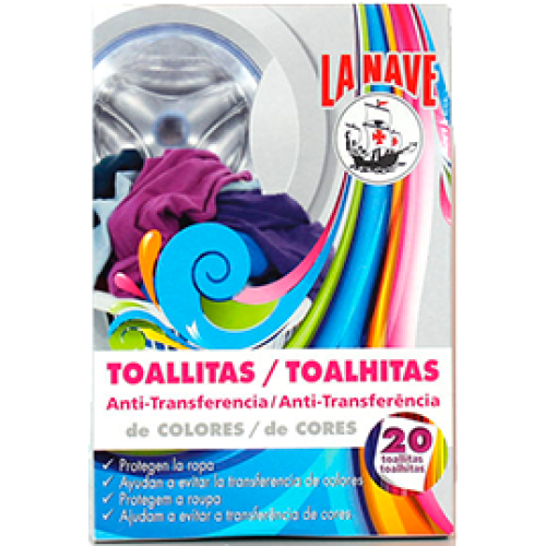 LA NAVE TOALLITAS PROTEGE COLOR 20 UNDS C/13 TINTES ROPA