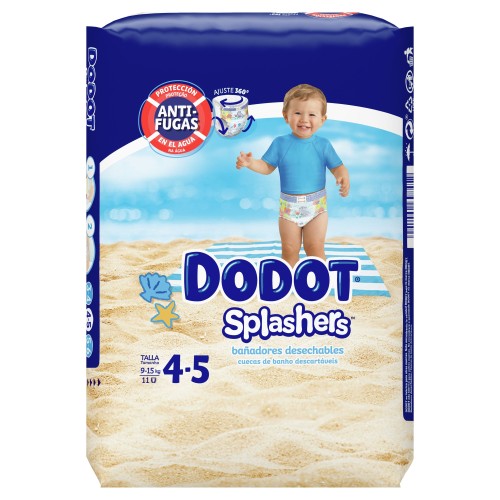 DODOT SPLASHERS T-4/5 9-15KG. 11 UDS.BAÑADORES DESECH. C/8      
 PAÑALES