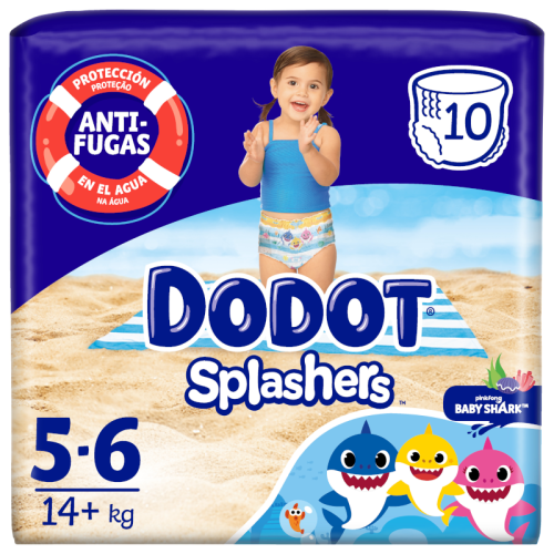 DODOT SPLASHERS T-5/6 +14KG. 10 UDS.BAÑADORES DESECHAB  C/8   
 PAÑALES