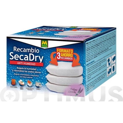 MASSO SECADRY RECAMBIO BOLA SECA 3X450 GRMS C/12 BOLAS POLILLA Y ANTIHUMEDAD